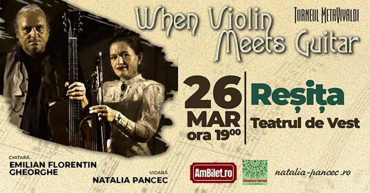 Reșița, scena unui spectacol unic: Vivaldi întâlnește Led Zeppelin într-un concert revoluționar cu Natalia Pancec și Emilian Florentin Gheorghe